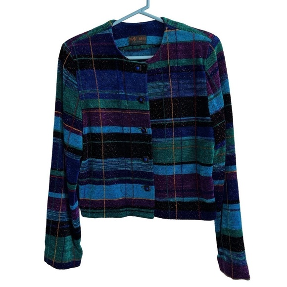 Vintage Danni Webb Handwovens Striped Jacket, Size XS - Picture 1 of 6